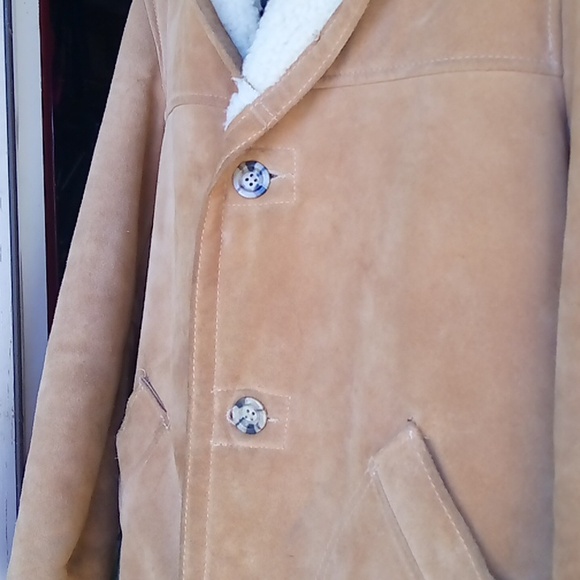 JC Penny Vintage Cowhide leather and wool Coat. Mens Make a great school coat. - Picture 3 of 7
